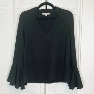 Alexis Danko Ruffle Sleeve Blouse in Black XS